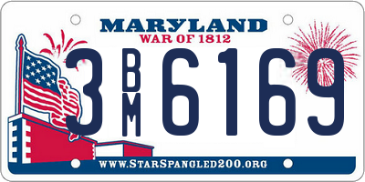 MD license plate 3BM6169