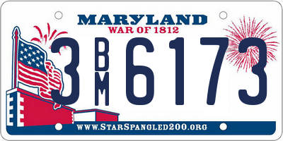 MD license plate 3BM6173