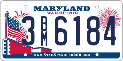 MD license plate 3BM6184