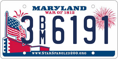 MD license plate 3BM6191