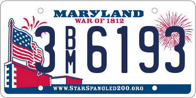 MD license plate 3BM6193