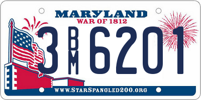 MD license plate 3BM6201