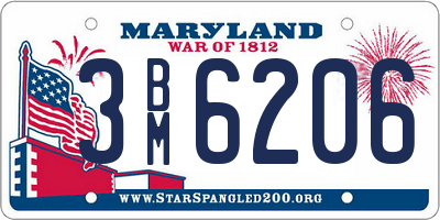 MD license plate 3BM6206