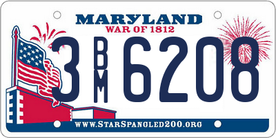 MD license plate 3BM6208
