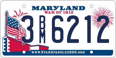 MD license plate 3BM6212