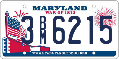 MD license plate 3BM6215