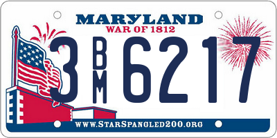 MD license plate 3BM6217