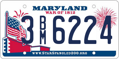 MD license plate 3BM6224