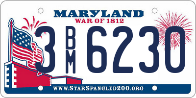 MD license plate 3BM6230
