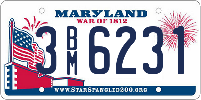 MD license plate 3BM6231