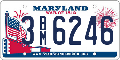 MD license plate 3BM6246