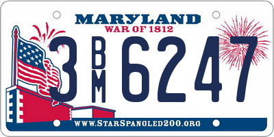 MD license plate 3BM6247