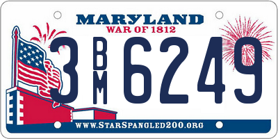 MD license plate 3BM6249