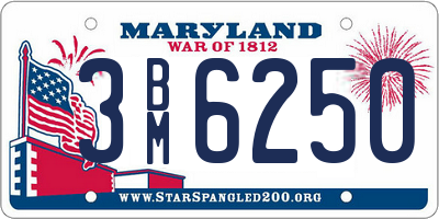 MD license plate 3BM6250