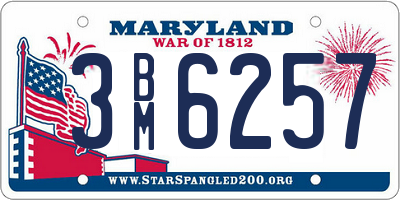 MD license plate 3BM6257