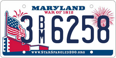 MD license plate 3BM6258