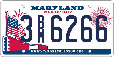MD license plate 3BM6266