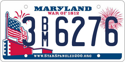 MD license plate 3BM6276