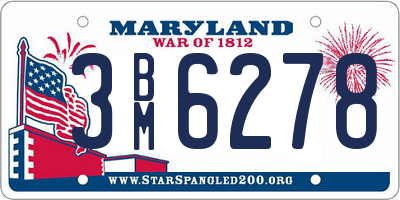 MD license plate 3BM6278