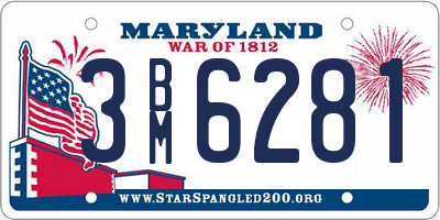 MD license plate 3BM6281
