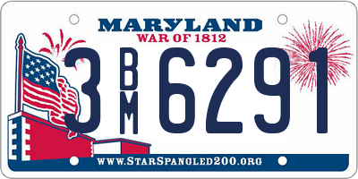 MD license plate 3BM6291