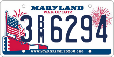 MD license plate 3BM6294