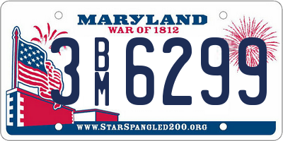 MD license plate 3BM6299