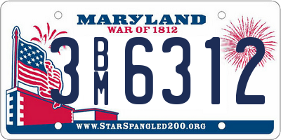 MD license plate 3BM6312