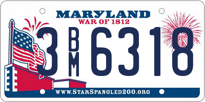 MD license plate 3BM6318