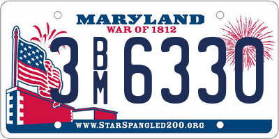 MD license plate 3BM6330