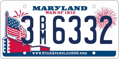 MD license plate 3BM6332