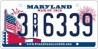 MD license plate 3BM6339