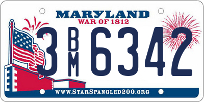 MD license plate 3BM6342