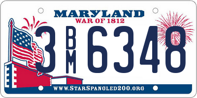 MD license plate 3BM6348