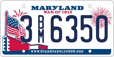 MD license plate 3BM6350