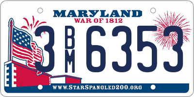 MD license plate 3BM6353