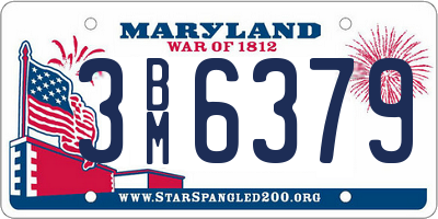 MD license plate 3BM6379