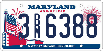 MD license plate 3BM6388