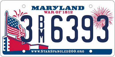 MD license plate 3BM6393