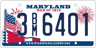 MD license plate 3BM6401