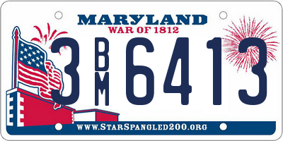 MD license plate 3BM6413