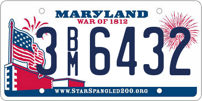 MD license plate 3BM6432