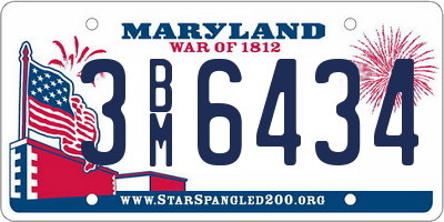 MD license plate 3BM6434
