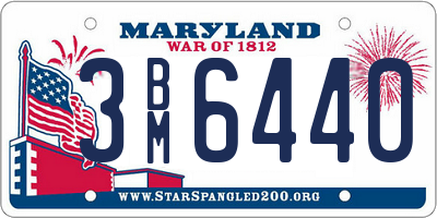 MD license plate 3BM6440
