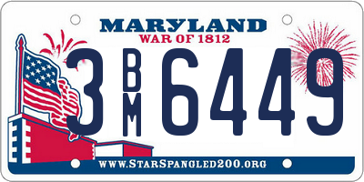 MD license plate 3BM6449