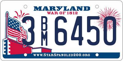 MD license plate 3BM6450