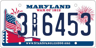 MD license plate 3BM6453