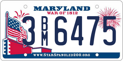 MD license plate 3BM6475