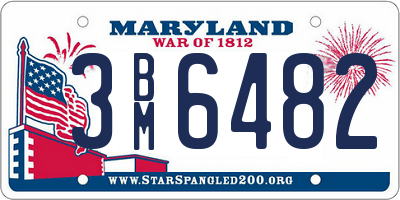 MD license plate 3BM6482
