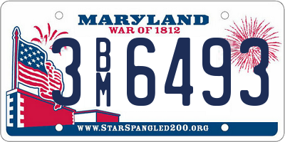 MD license plate 3BM6493